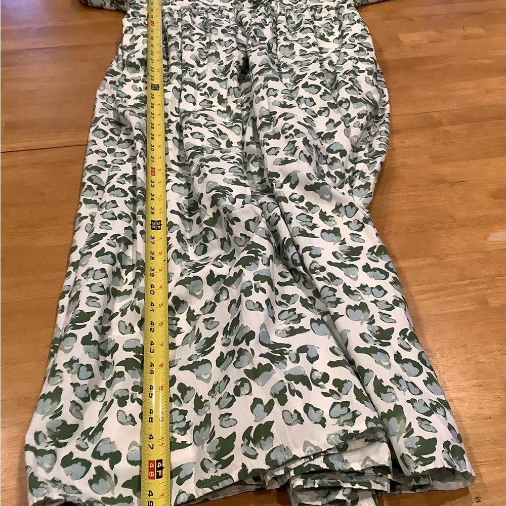 Crown & Ivy x Society Dress Cabana Off White and Green Maxi 100% Cotton NEW - Picture 5 of 13